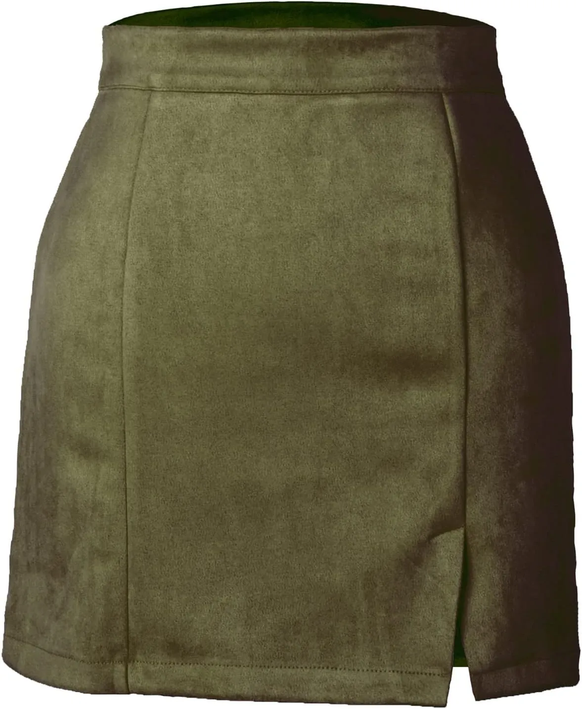 Suede Skirt for Women Side Notch Casual Mini Skirts Sexy Cozy Hip Wrap High Waisted Skirts Soft Cozy Flannel Skirt