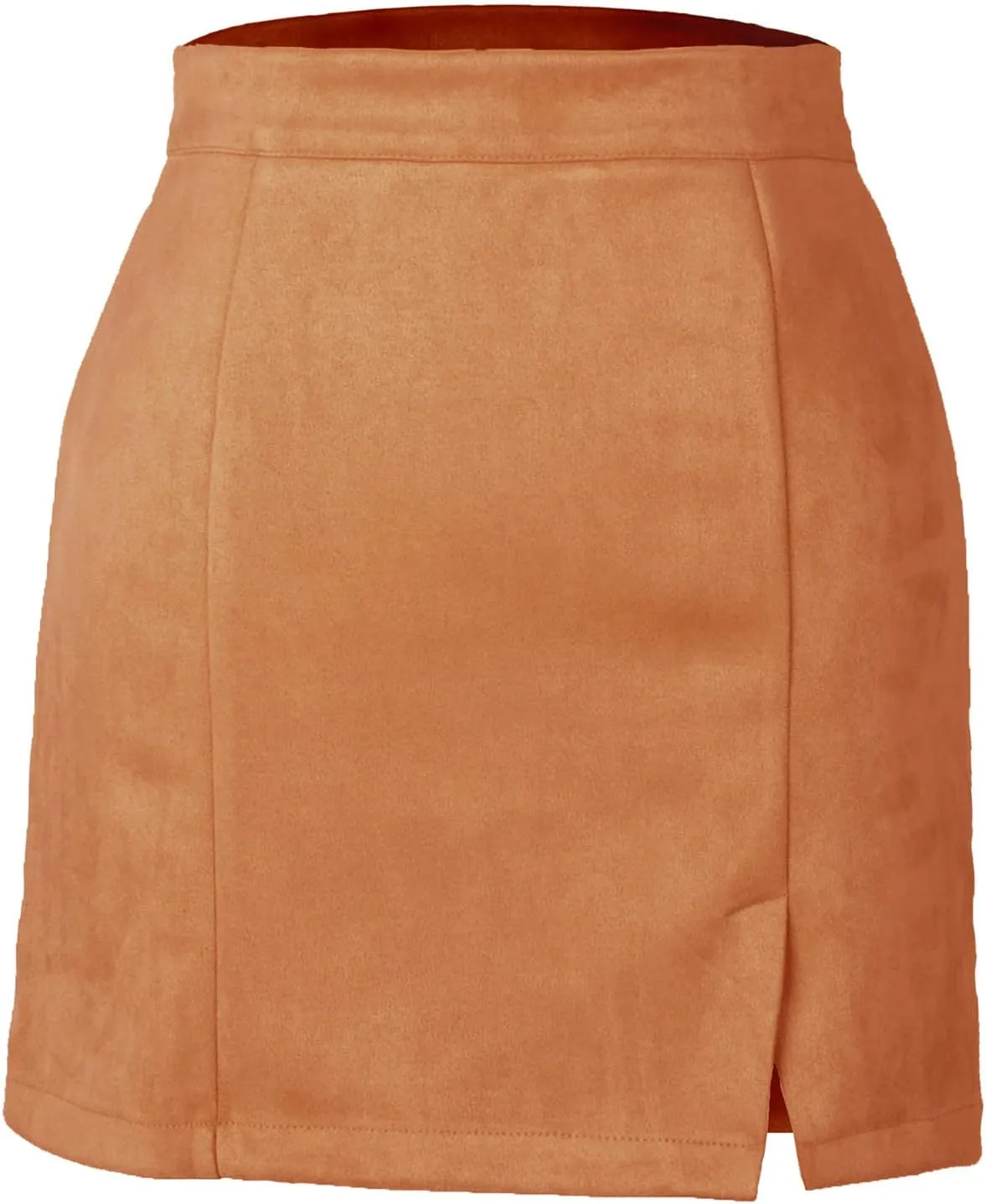 Suede Skirt for Women Side Notch Casual Mini Skirts Sexy Cozy Hip Wrap High Waisted Skirts Soft Cozy Flannel Skirt