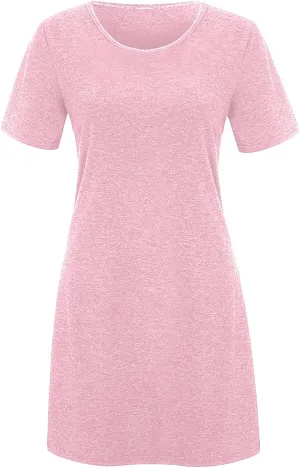 Summer Dresses for Women 2024 Casual Short Sleeve Beach Sundresses Casual Crewneck Loose Swing Dress