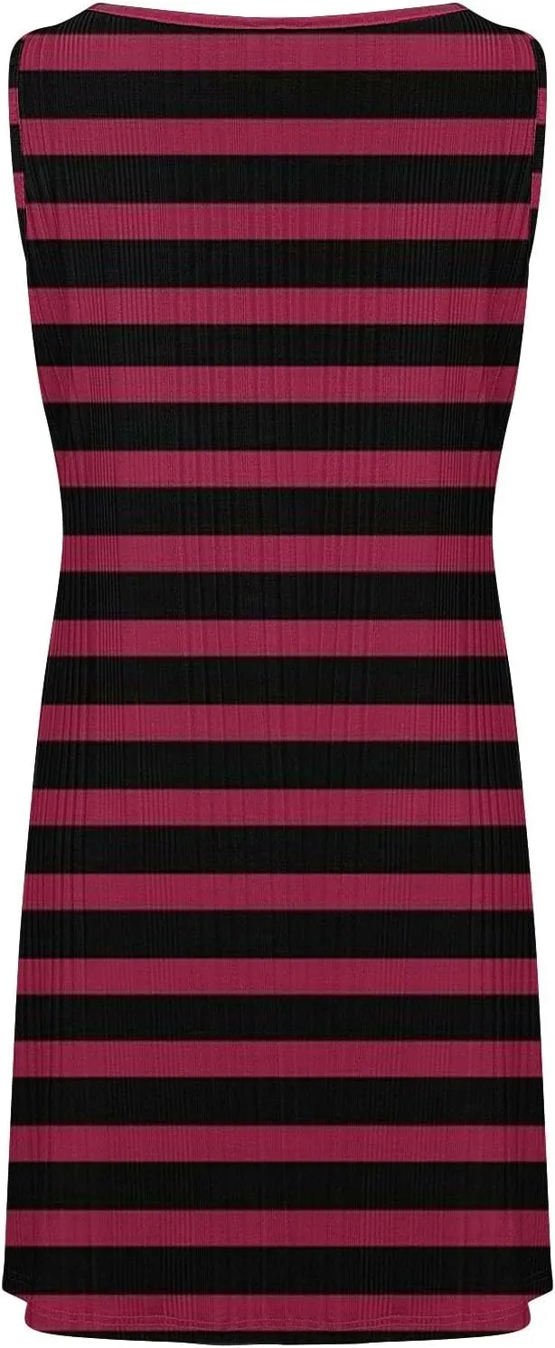 Summer Dresses for Women 2025 Loose Beach Vacation Casual Crew Neck Casual Boho Dress Sleeveless Sundresses with Pockets
