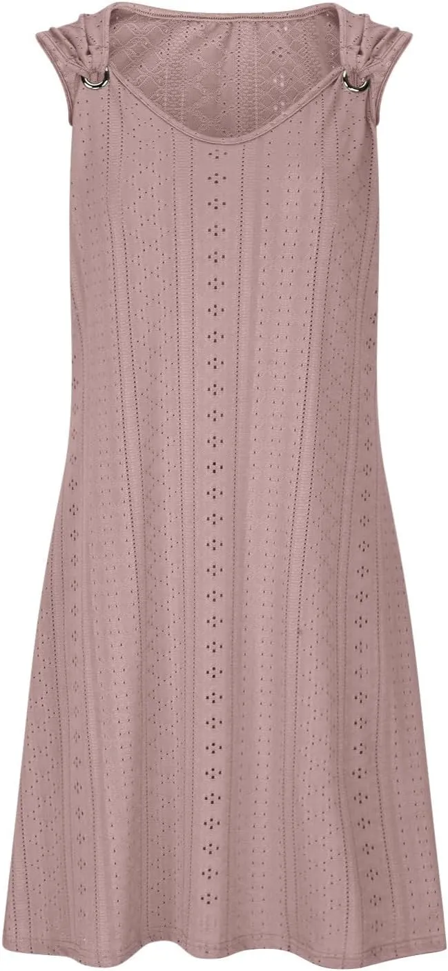 Summer Dresses for Women 2025 Sleeveless Beach Casual Sundresses Swimsuit Cover Ups Spring Casual Loose Tank Dress