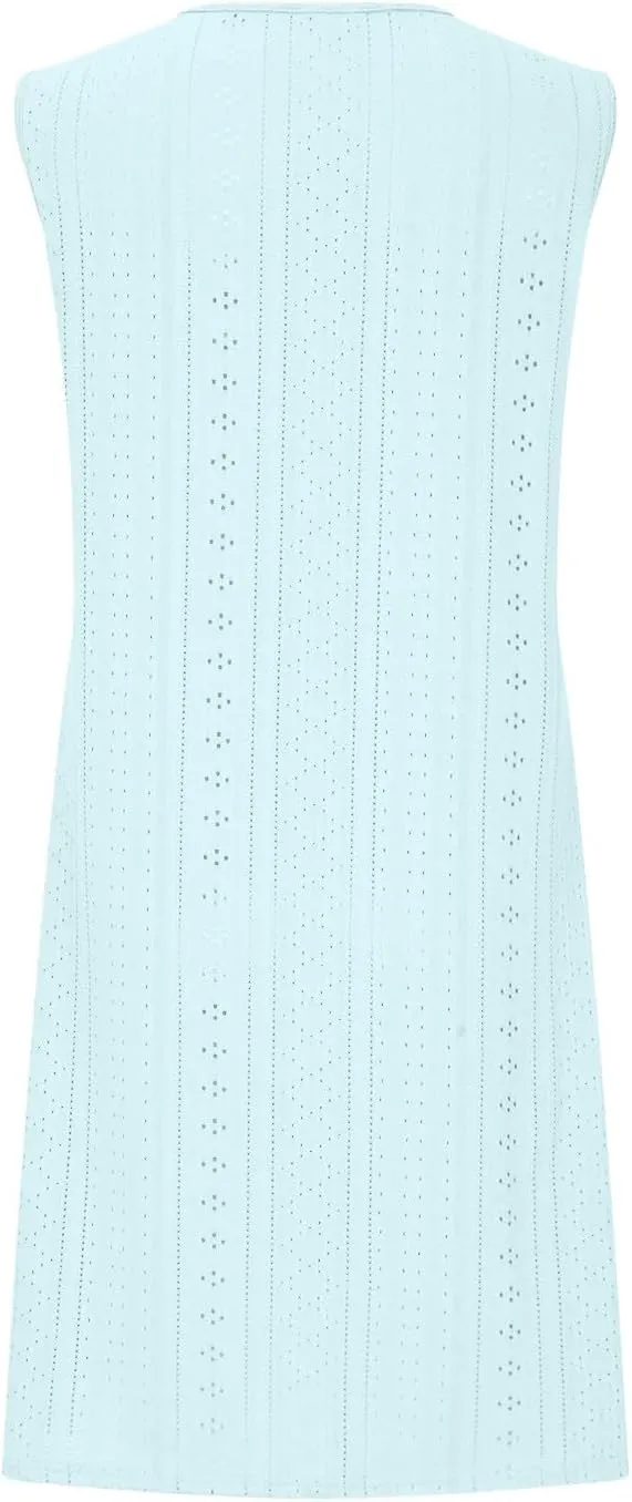 Summer Dresses for Women 2025 Sleeveless Beach Casual Sundresses Swimsuit Cover Ups Spring Casual Loose Tank Dress