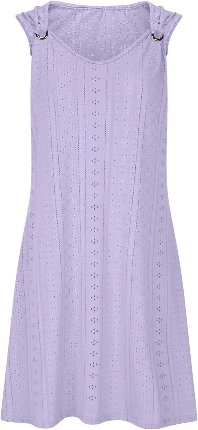 Summer Dresses for Women 2025 Sleeveless Beach Casual Sundresses Swimsuit Cover Ups Spring Casual Loose Tank Dress