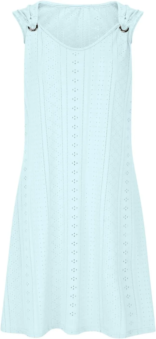 Summer Dresses for Women 2025 Sleeveless Beach Casual Sundresses Swimsuit Cover Ups Spring Casual Loose Tank Dress