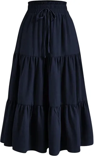 Summer Skirts for Women Fashion Pleated Colorful Vintage Flower Skirts Boho Tropical Hawaiian Clothes