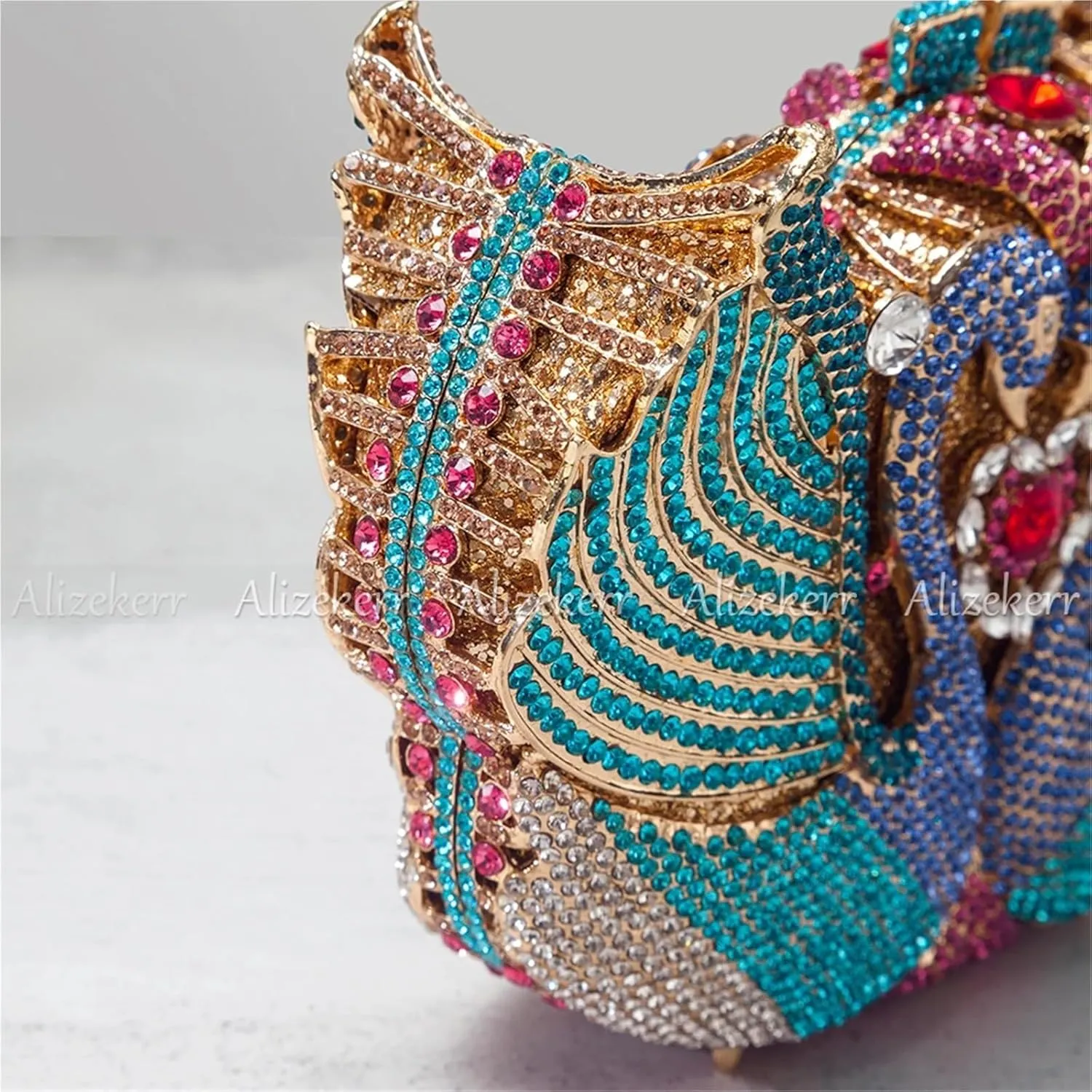Swan Shaped Rhinestone Evening Bags Women Gorgeous Diamond Metal Clutch Purses And Handbags Wedding Party
