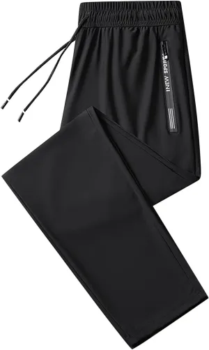 Sweatpants for Men Baggy Stretch Elastic Waist Drawstring Tapered Sweatpant Loose Fit Open Bottom Athletic Pants