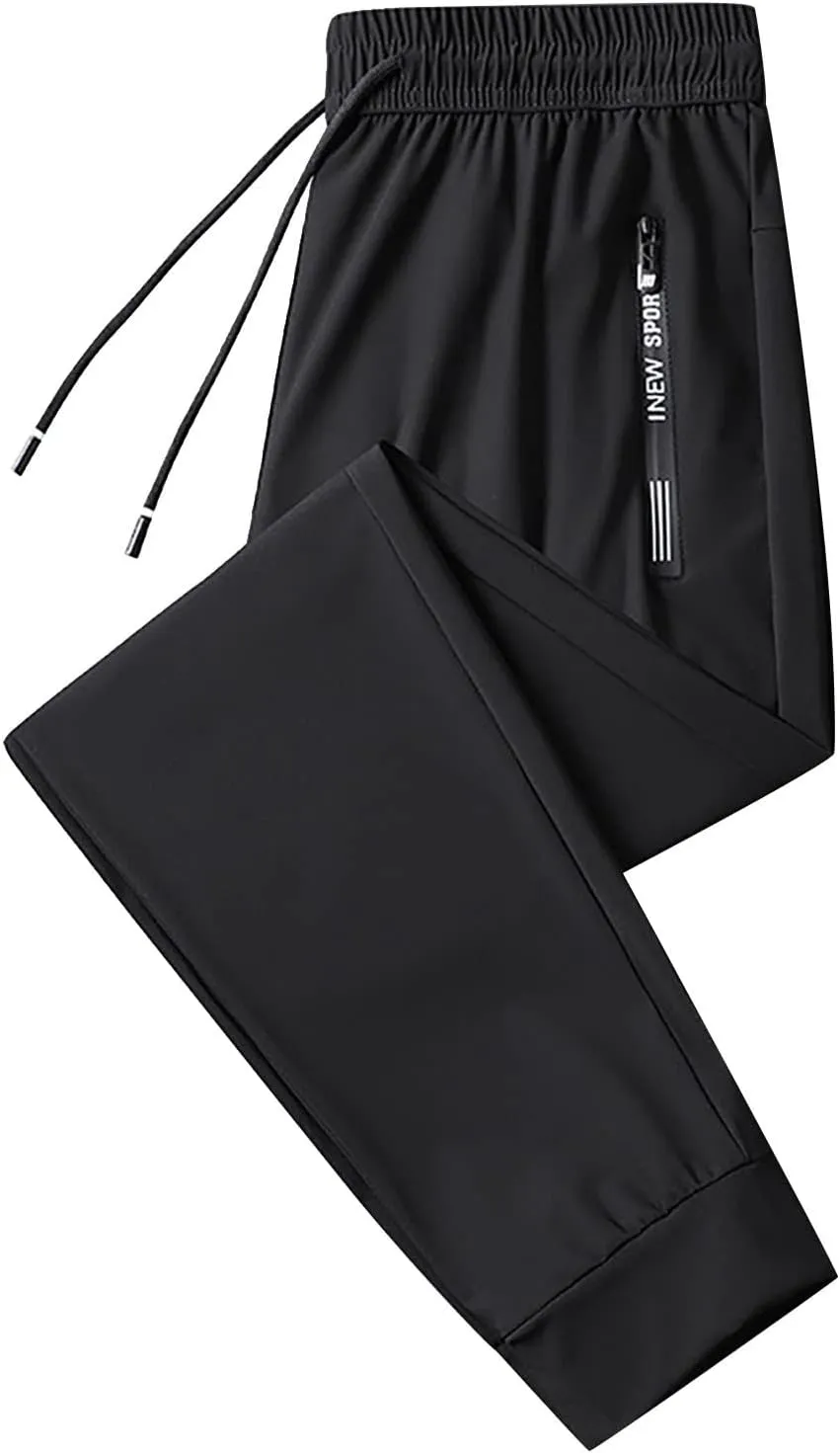 Sweatpants for Men Baggy Stretch Elastic Waist Drawstring Tapered Sweatpant Loose Fit Open Bottom Athletic Pants
