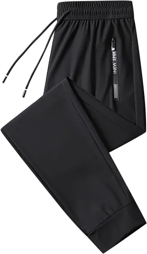 Sweatpants for Men Baggy Stretch Elastic Waist Drawstring Tapered Sweatpant Loose Fit Open Bottom Athletic Pants