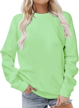 Sweatshirt for Women Long Sleeve Simple Solid Color Hoodies Sweatshirts Casual Loose Trendy Pullover