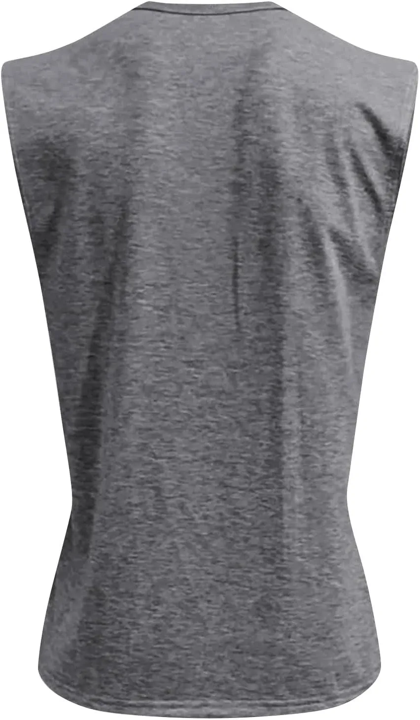 Tank Tops Men Sleeveless Henley Shirts for Men Distressed Washed Button Down T-Shirt Summer Vintage Muscle Solid Tees