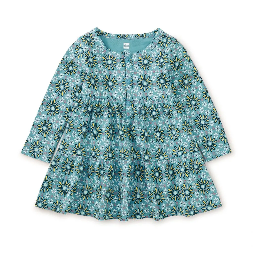 Tea LS Tiered Henley Dress PI