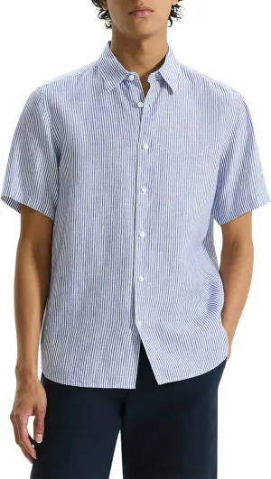 Theory Men's Irving Short Sleeve Oe in Relaxed Linen