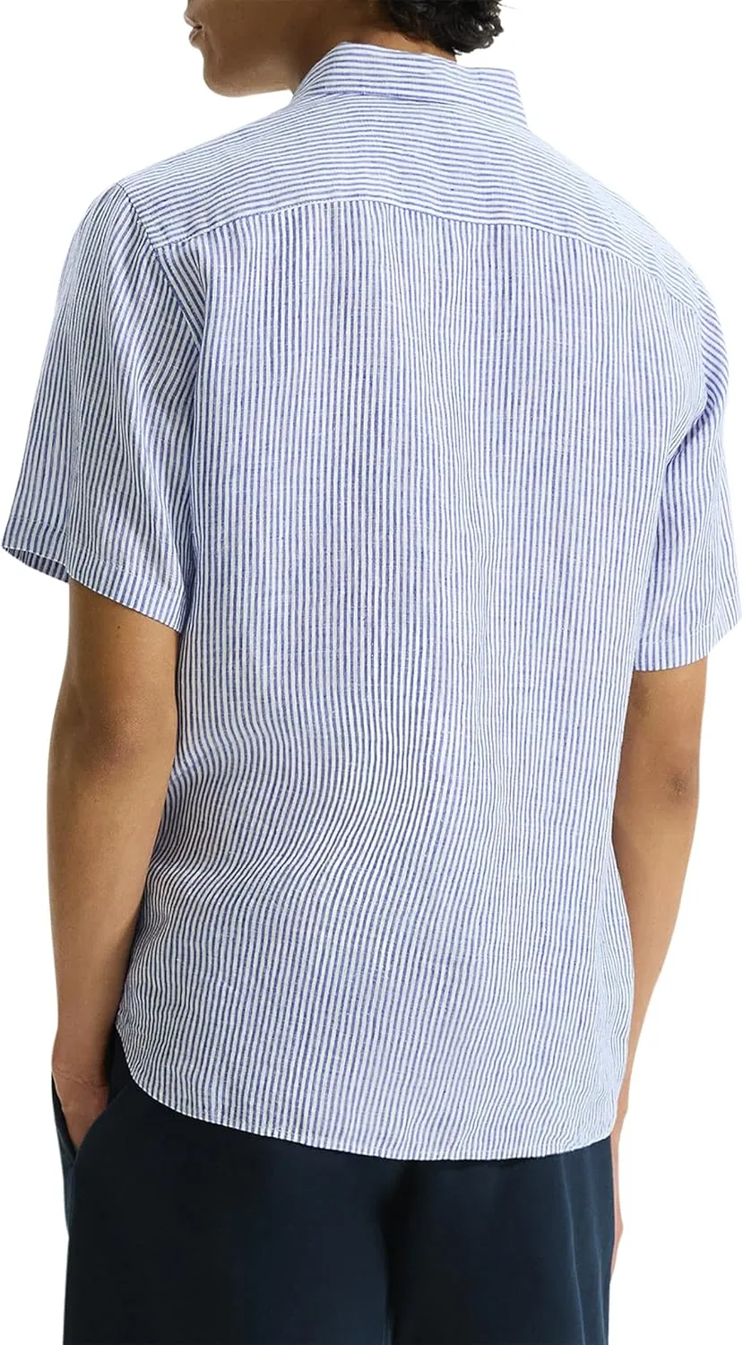 Theory Men's Irving Short Sleeve Oe in Relaxed Linen