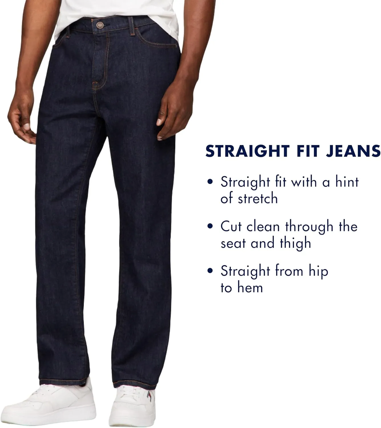 Tommy Hilfiger Men's Straight Fit Stretch Jeans