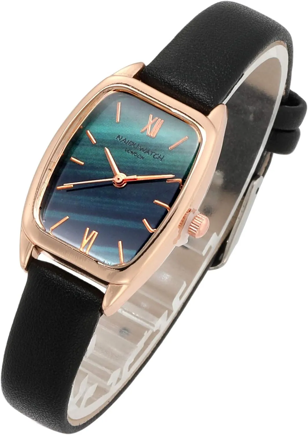 Top Plaza Womens Ladies Fashion Leather Wrist Watch Rectangle Elegant Simple Dial Analog Quartz Dress Watch