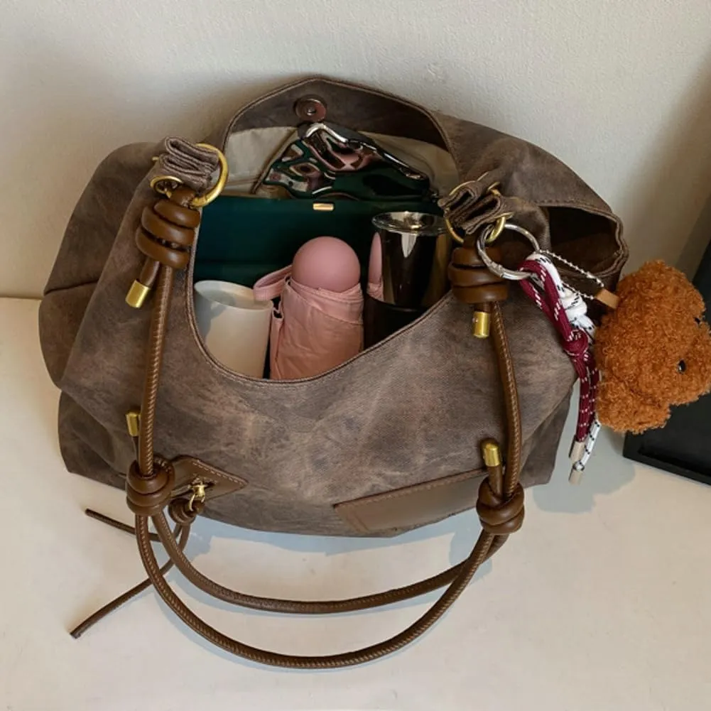 Trendy Vegan Leather Tote Bag Crescent Shoulder Bag Women Satchels Crossbody Purse Top-handle Handbag 2025