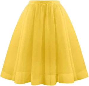 Tulle Midi Skirt Women Flowing Skirt Elegant Formal Party Evening
