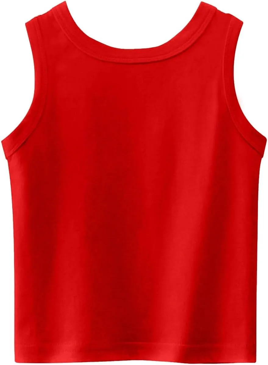 USA Shirt Girl Tank Tops Summer Cerw Neck Sleeveless Cute Shirts USA Flag Graphic Loose 4Th July Tshirt 3-10 Years