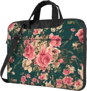 Vintage Rose Sleek 13-15.6 Inch Laptop Bag For Man And Women, Computer Messenger Bag, Trendy Shoulder Strap Design