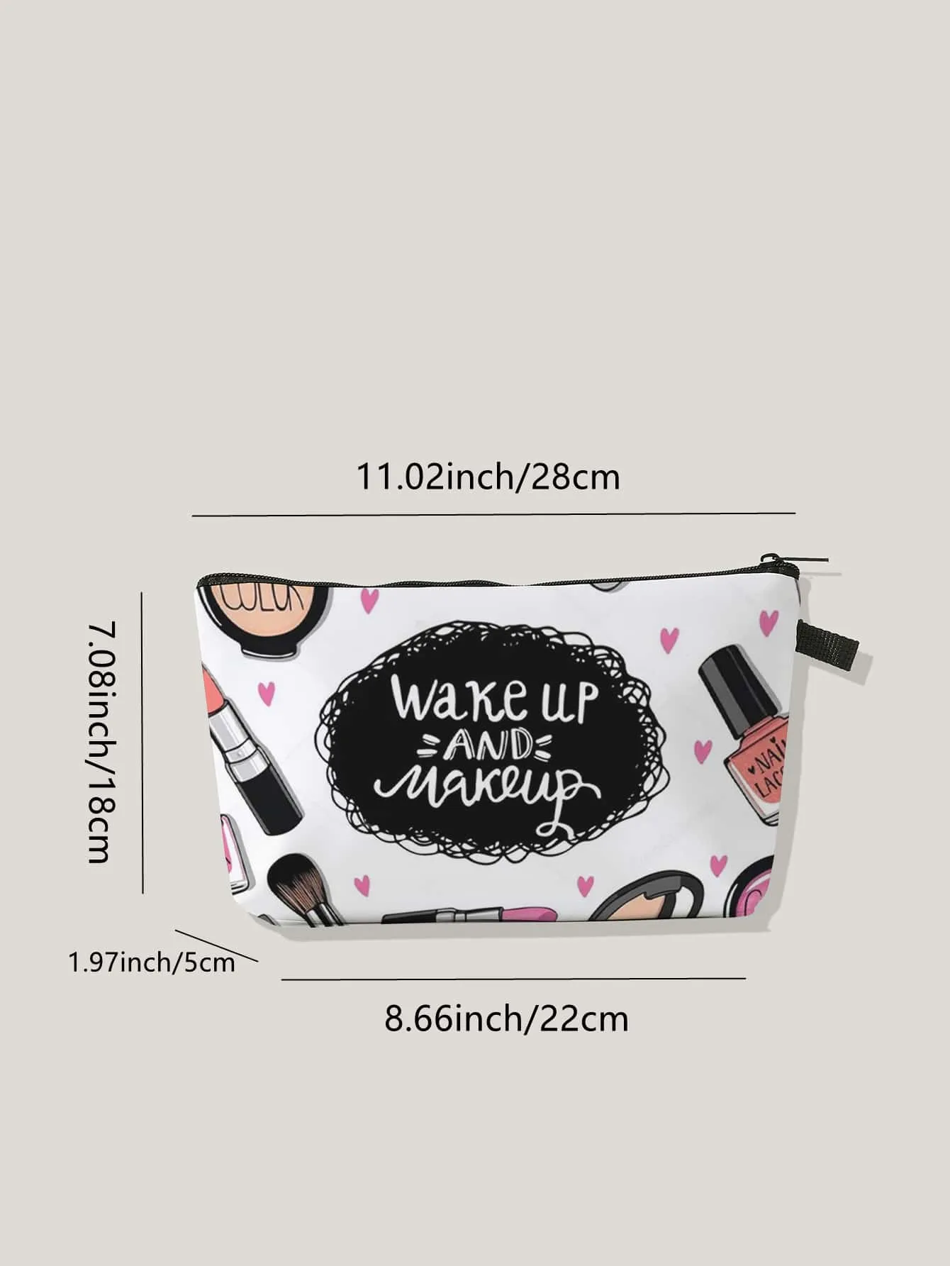 Wake Up and Makeup Cosmetics Bag Makeup Bag Cosmetic Organizer Toiletries Bag
