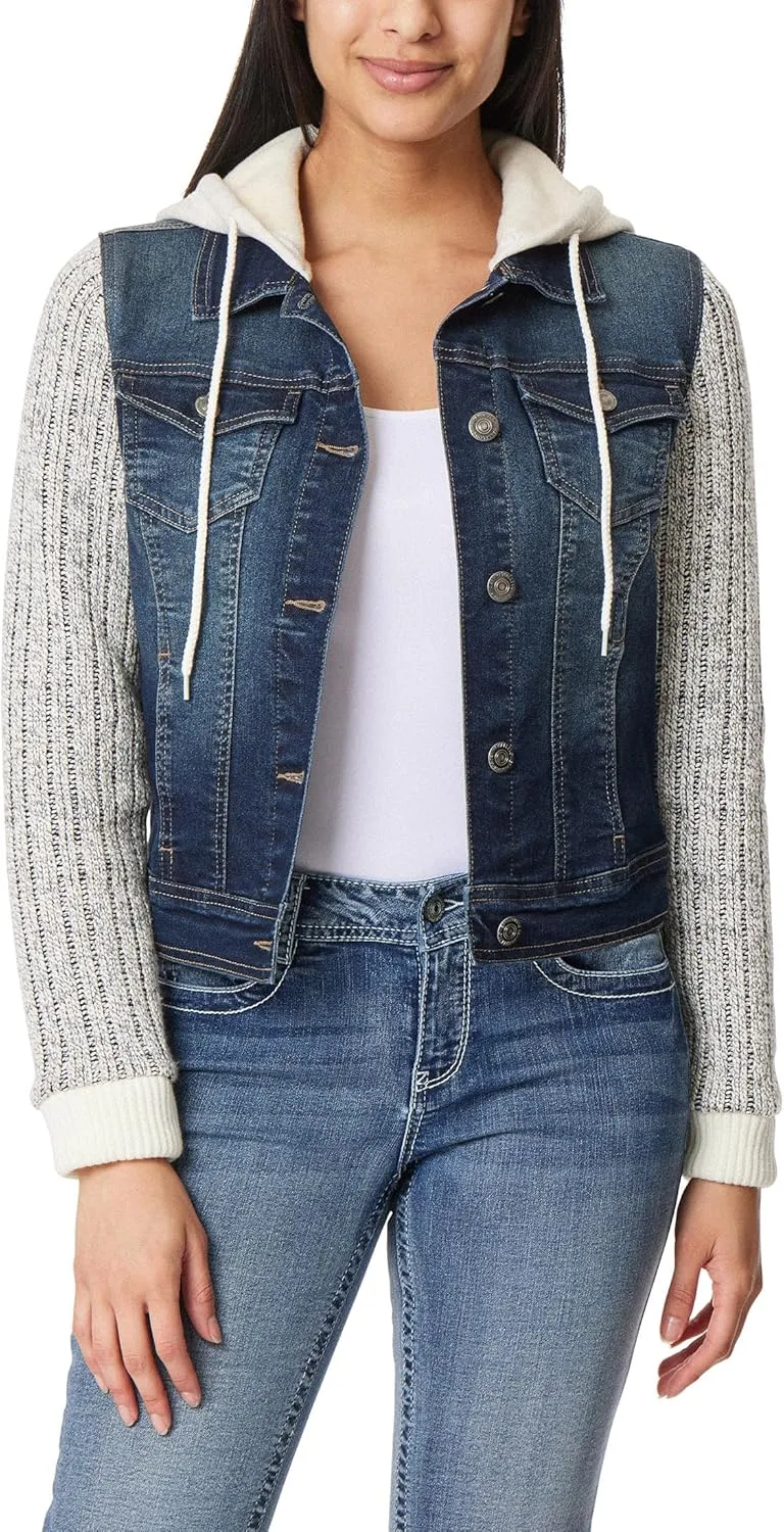 WallFlower Women's Dreamer Denim Jackets Juniors (Standard and Plus)