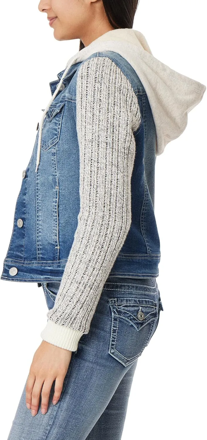 WallFlower Women's Dreamer Denim Jackets Juniors (Standard and Plus)