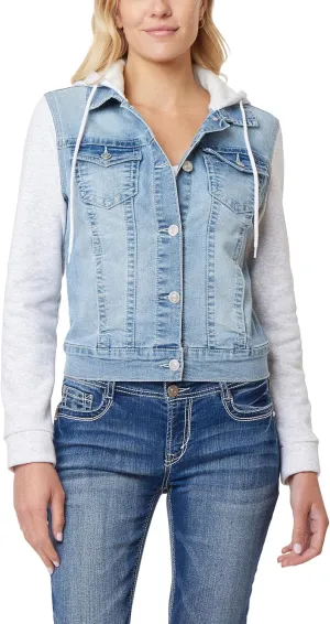 WallFlower Women's Dreamer Denim Jackets Juniors (Standard and Plus)
