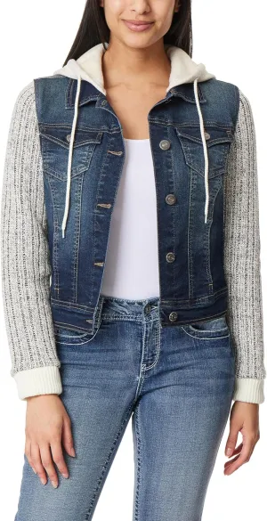 WallFlower Women's Dreamer Denim Jackets Juniors (Standard and Plus)