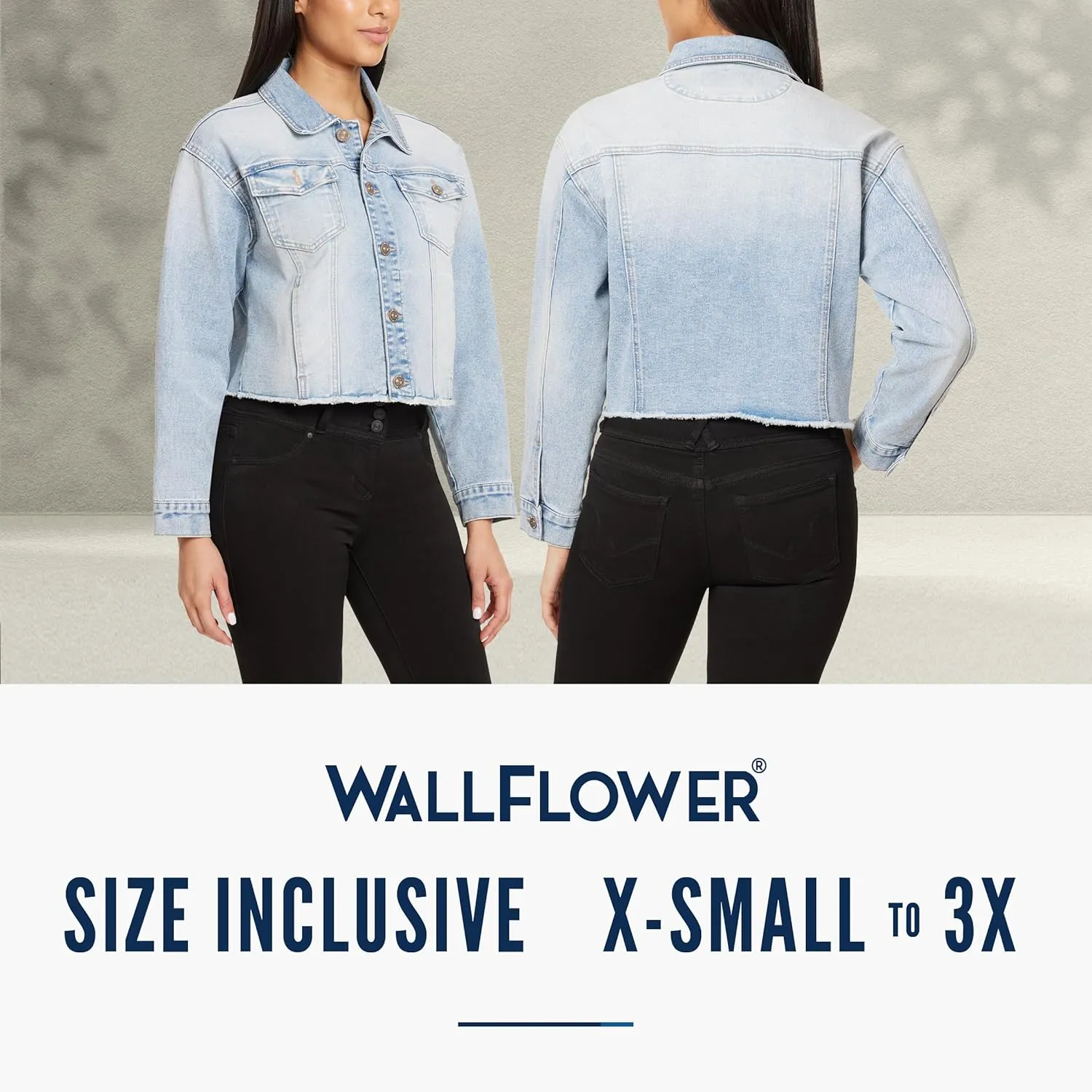 WallFlower Women's Dreamer Denim Jackets Juniors (Standard and Plus)