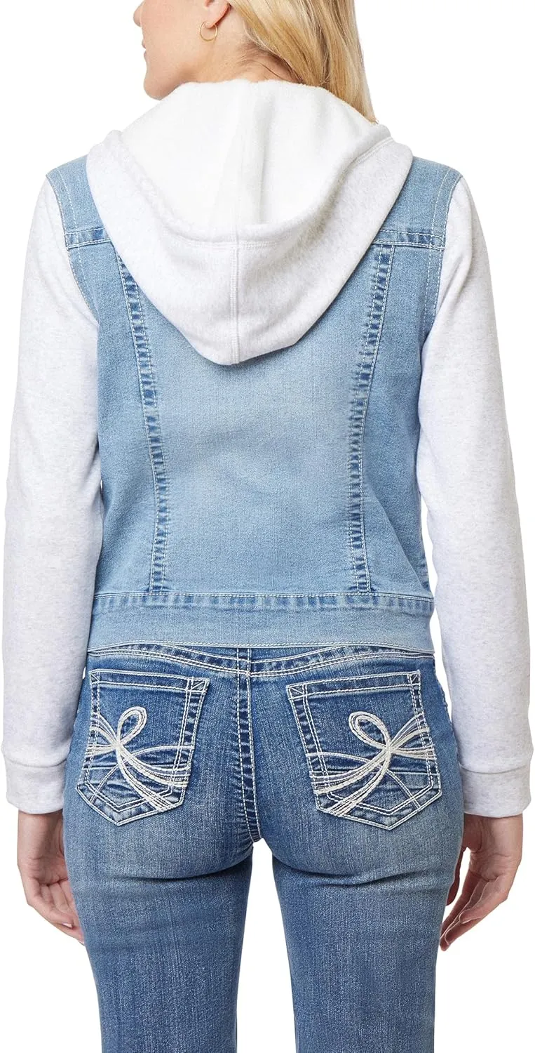 WallFlower Women's Dreamer Denim Jackets Juniors (Standard and Plus)