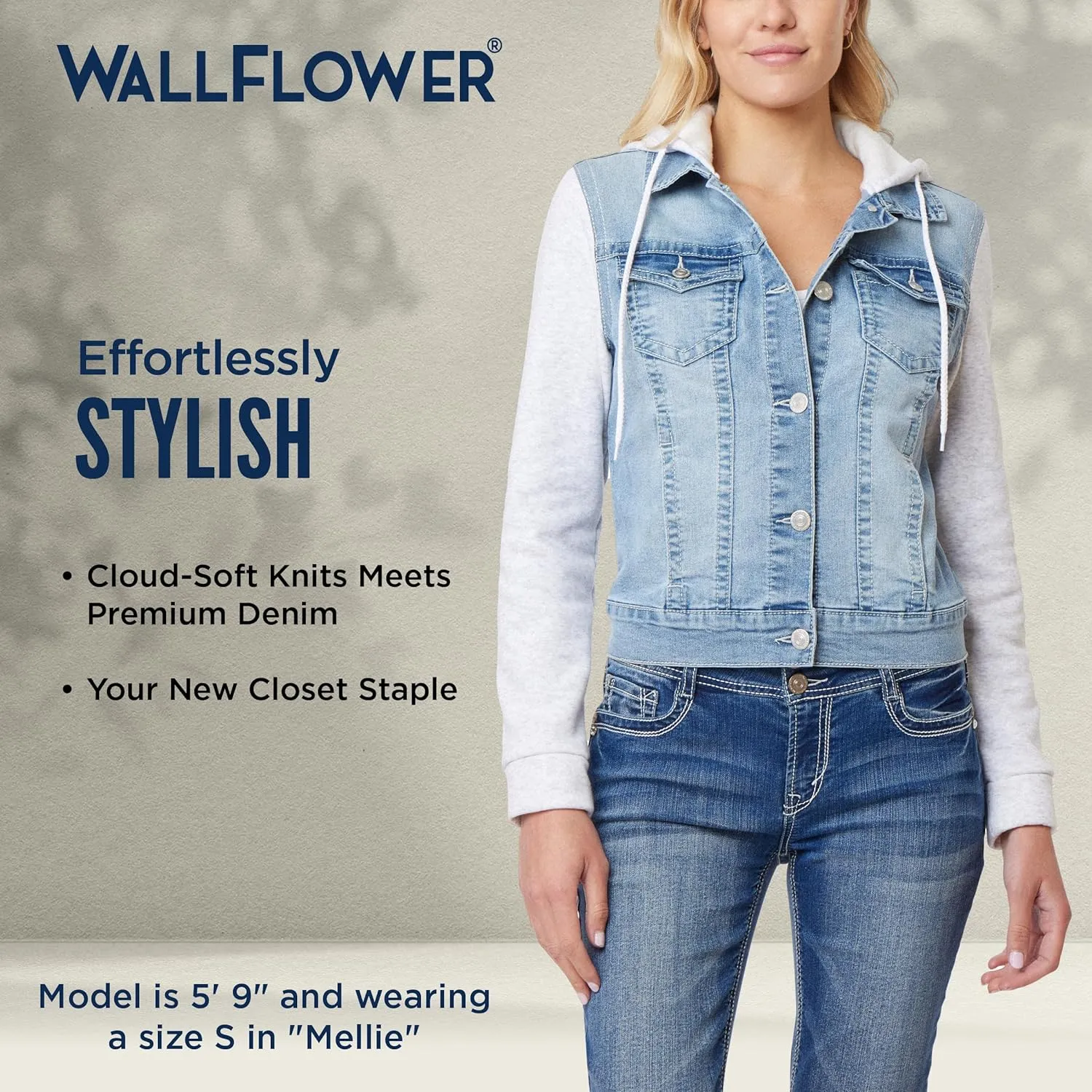 WallFlower Women's Dreamer Denim Jackets Juniors (Standard and Plus)