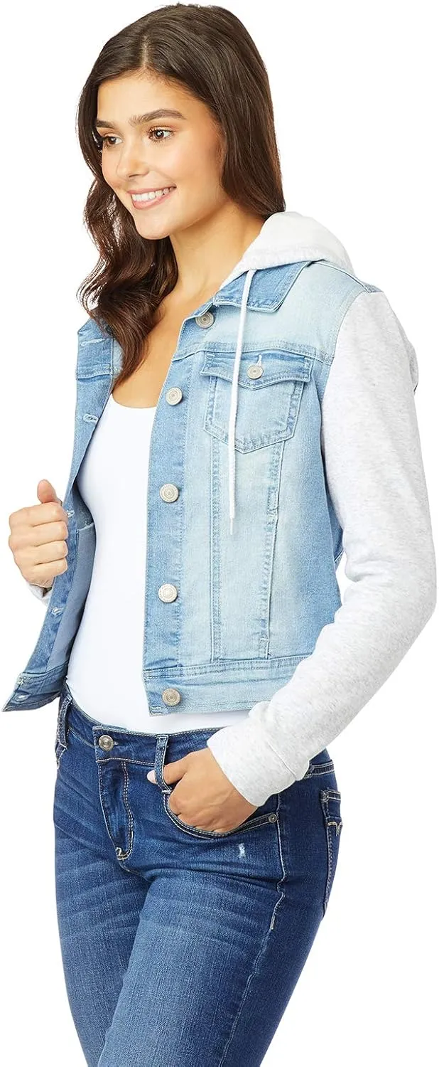 WallFlower Women's Dreamer Denim Jackets Juniors (Standard and Plus)