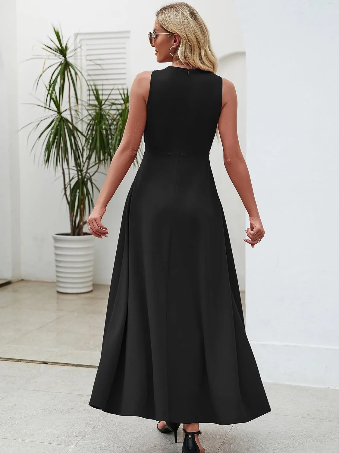 Wedding Guest Dresses for Women 2025 V Neck Formal Dresses for Women Sleeveless Evening