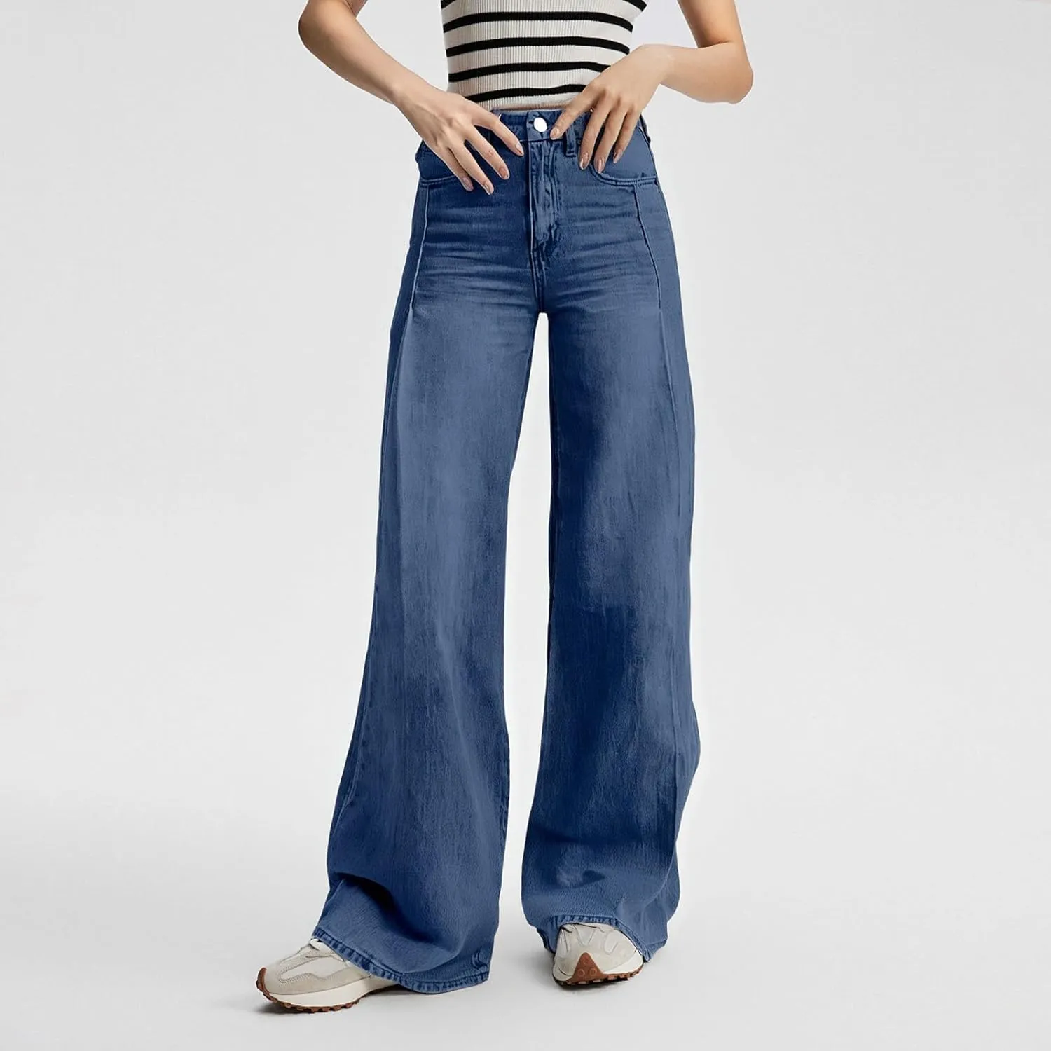 Wide Leg Jeans Woman Summer Dark Wash Baggy Jeans Y2k Street Vintage Pants Fashion Boyfriend Denim Pants