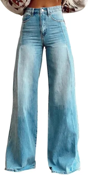 Wide Leg Jeans Woman Summer Dark Wash Baggy Jeans Y2k Street Vintage Pants Fashion Boyfriend Denim Pants