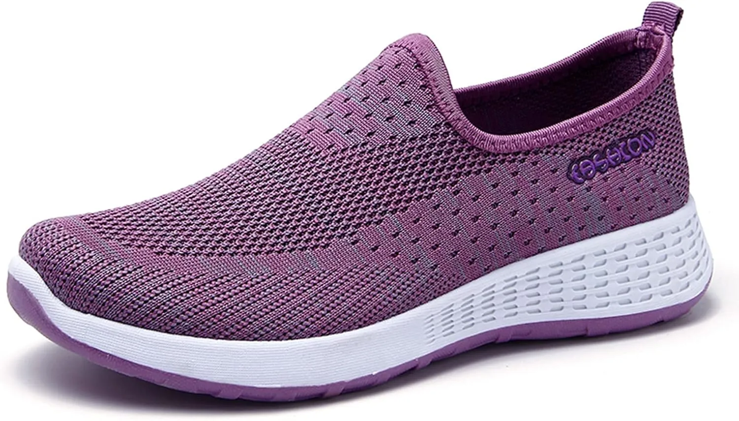 Women Comfortable Slip On Shoes Lightweight Walking Sneakers Canvas Casual Flats Non Slip Elastic Loafers