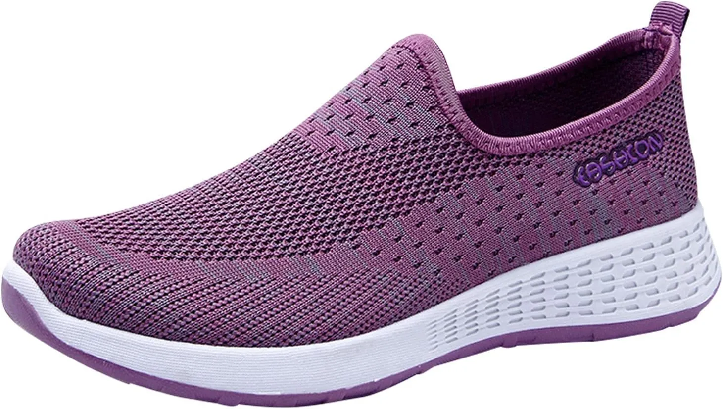 Women Comfortable Slip On Shoes Lightweight Walking Sneakers Canvas Casual Flats Non Slip Elastic Loafers