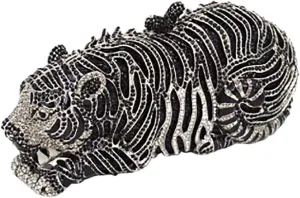 Women Cool Tiger Evening Bag Luxurious Rhinestone Clutch Purse Crystal Shoulder Bag for Entertainment Activities