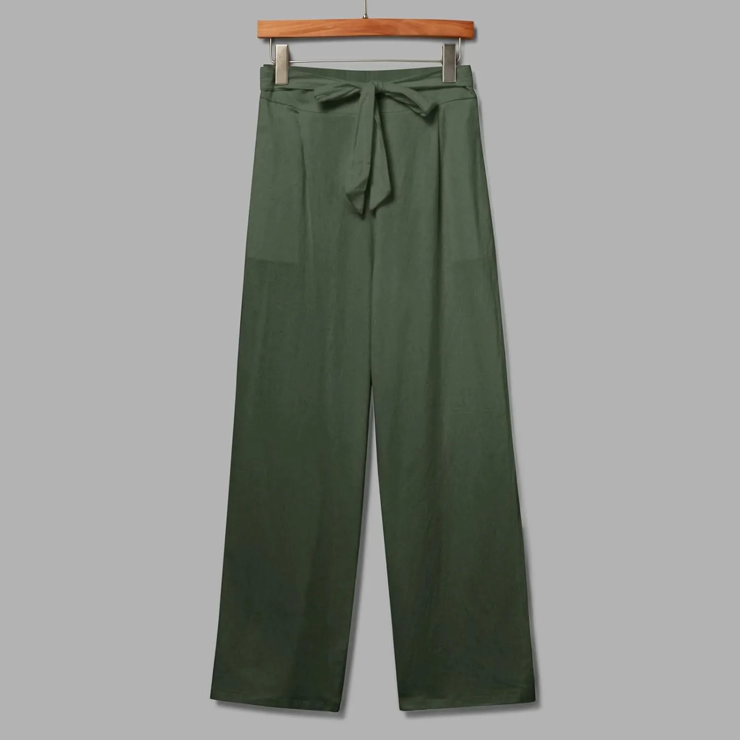 Women Linen Palazzo Pants Winter Flexible Work Capris with Pockets Water Resistant Water Resistant