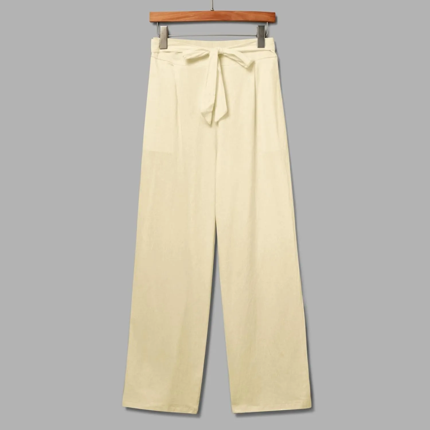 Women Linen Palazzo Pants Winter Flexible Work Capris with Pockets Water Resistant Water Resistant