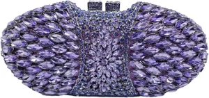Women Luxurious Rhinestone Clutch Purse Elegant Crystal Evening Bag Floral Handbag for Banquet Dance Ball Party