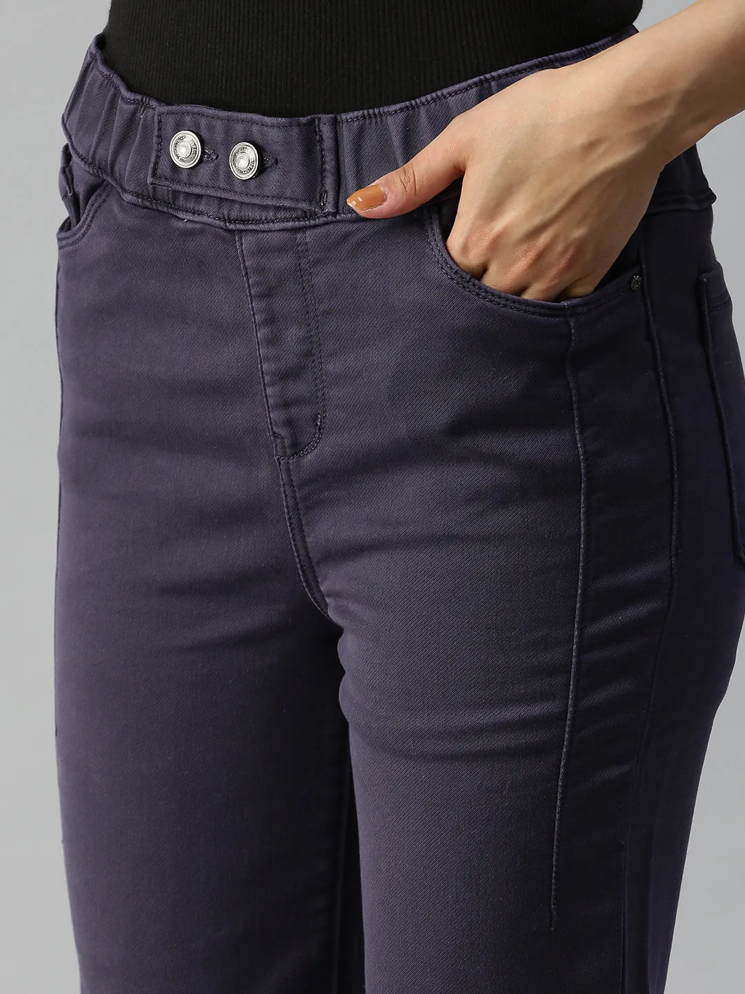 Women Purple Relaxed Fit High-Rise Stretchable Jeans