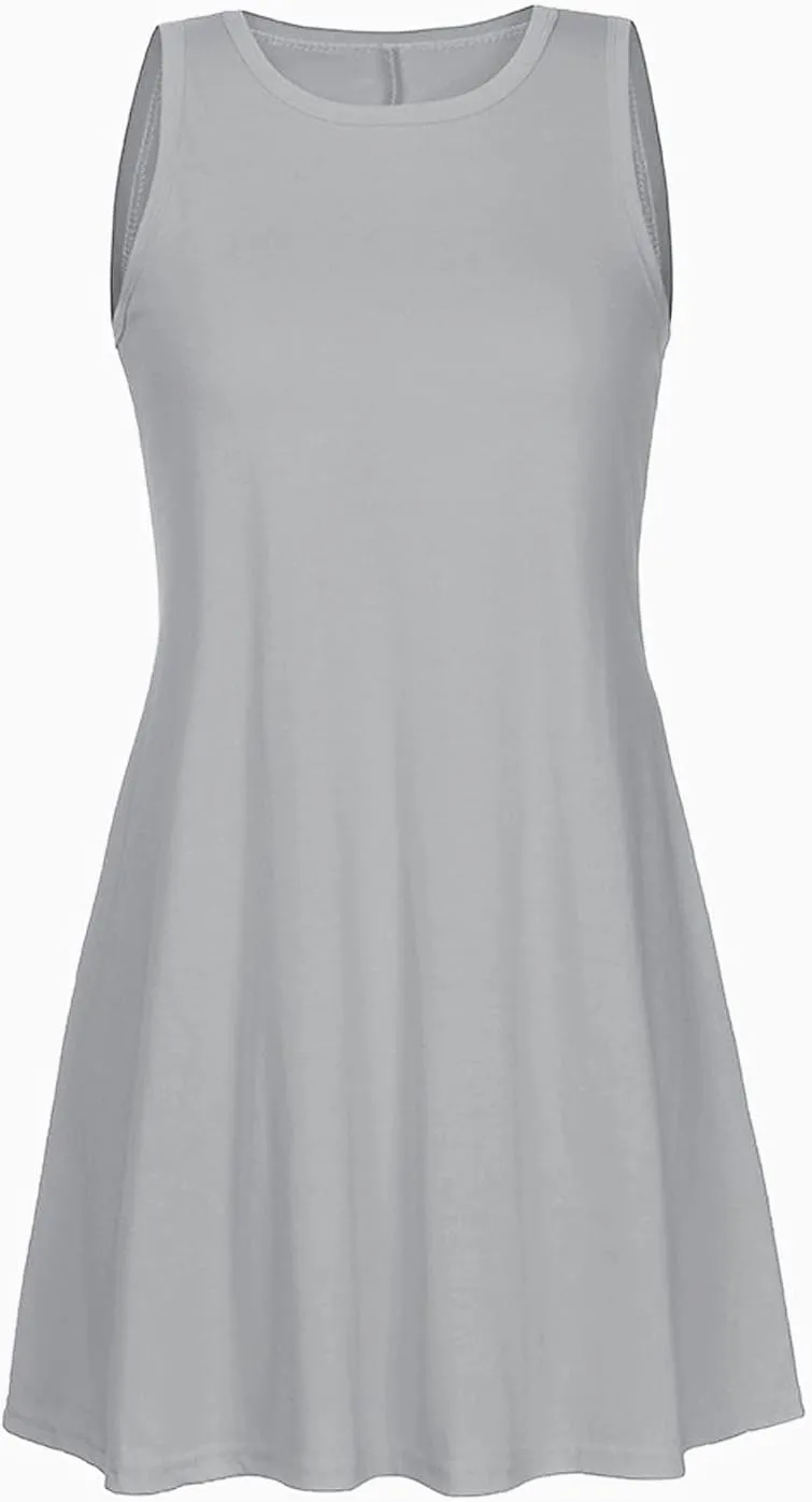 Women Summer Dresses 2025 Beach Casual Sleeveless Tank Loose Fit Casual Sundress with Pocket
