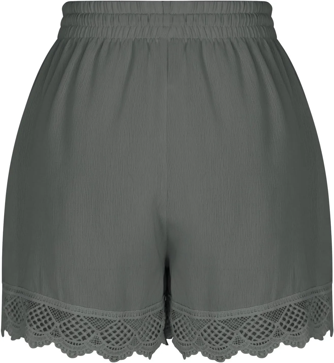 Women Summer Shorts Lace Trim Plus Size Casual Elastic Waist Wide Leg Lounge Shorts Bermuda Shorts