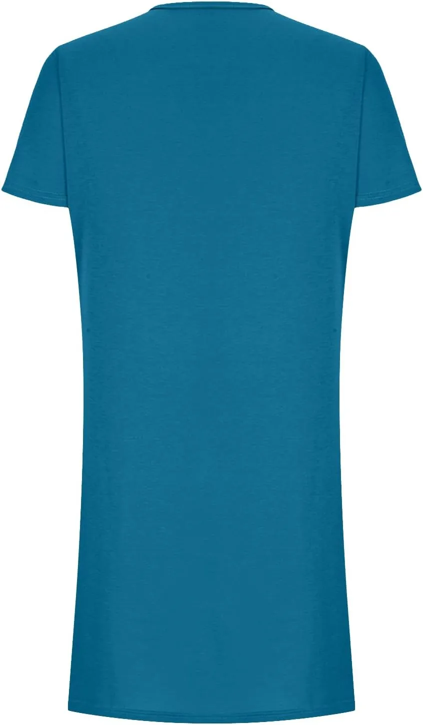 Women Tshirt Dress with Pockets Summer Casual Short Sleeve Sundresses Crew Neck Modest Dresses A Line Mini Dress