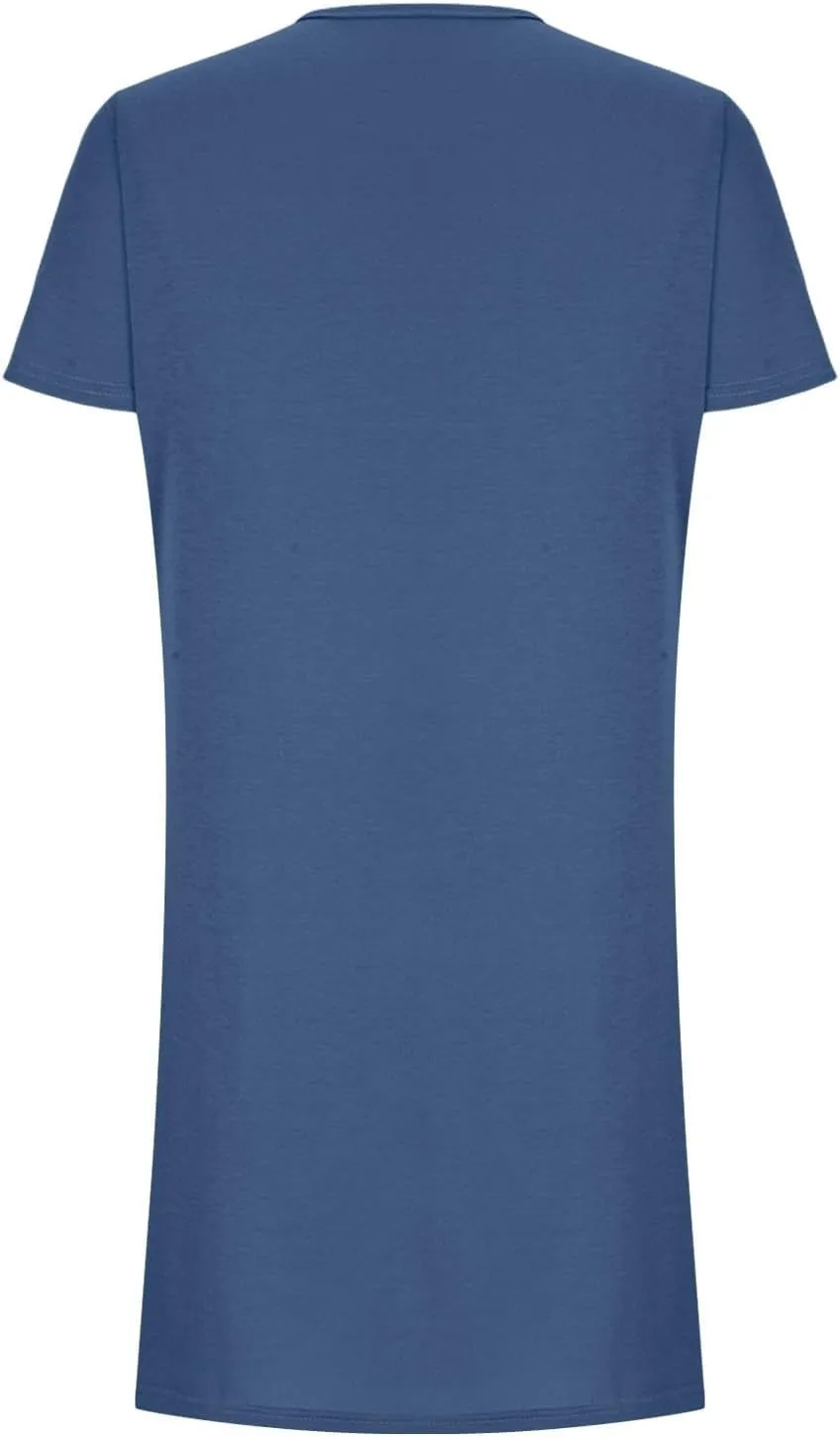 Women Tshirt Dress with Pockets Summer Casual Short Sleeve Sundresses Crew Neck Modest Dresses A Line Mini Dress