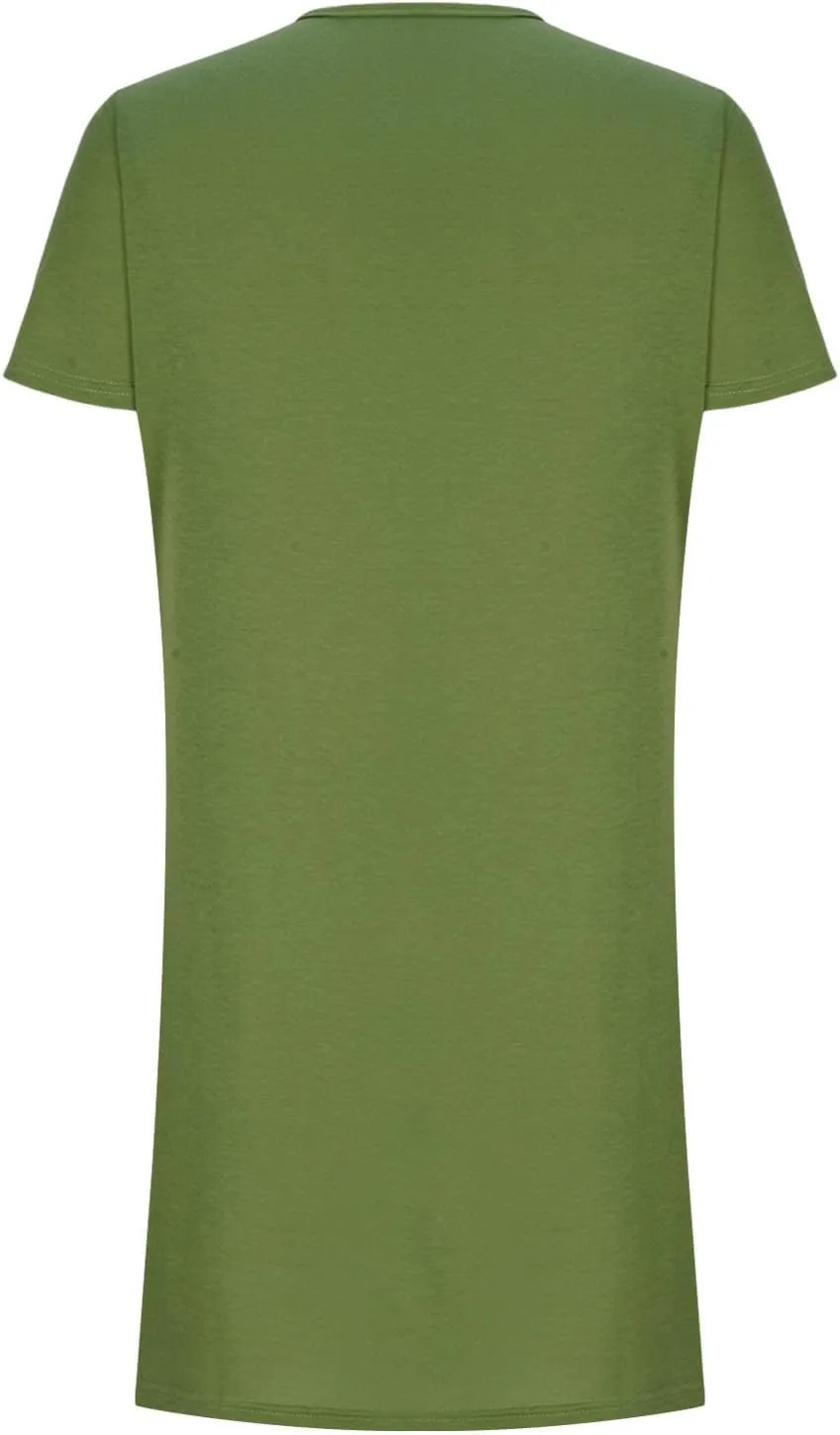 Women Tshirt Dress with Pockets Summer Casual Short Sleeve Sundresses Crew Neck Modest Dresses A Line Mini Dress