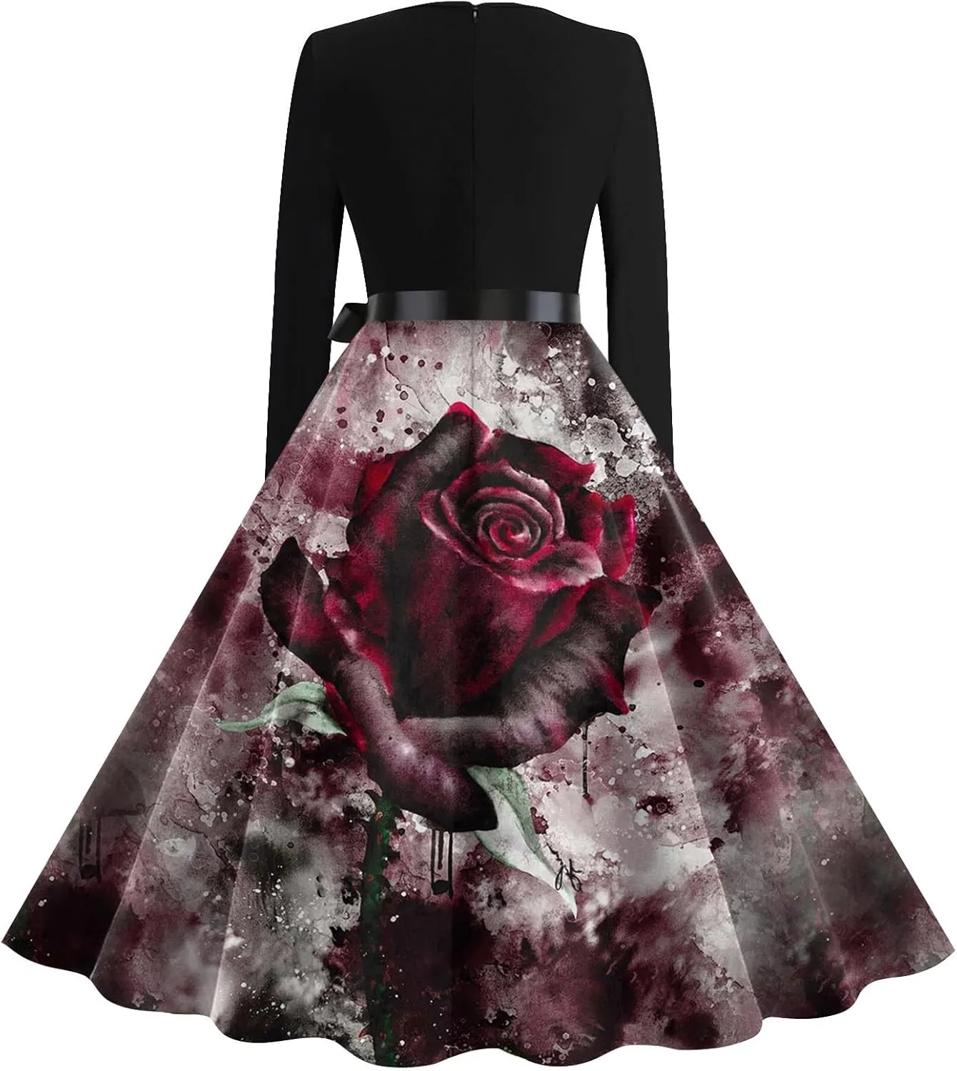 Womens 2024 Summer Fall Casual Fashion Long Sleeve Christmas Halloween Graphic Printed Classic Vintage Dresses