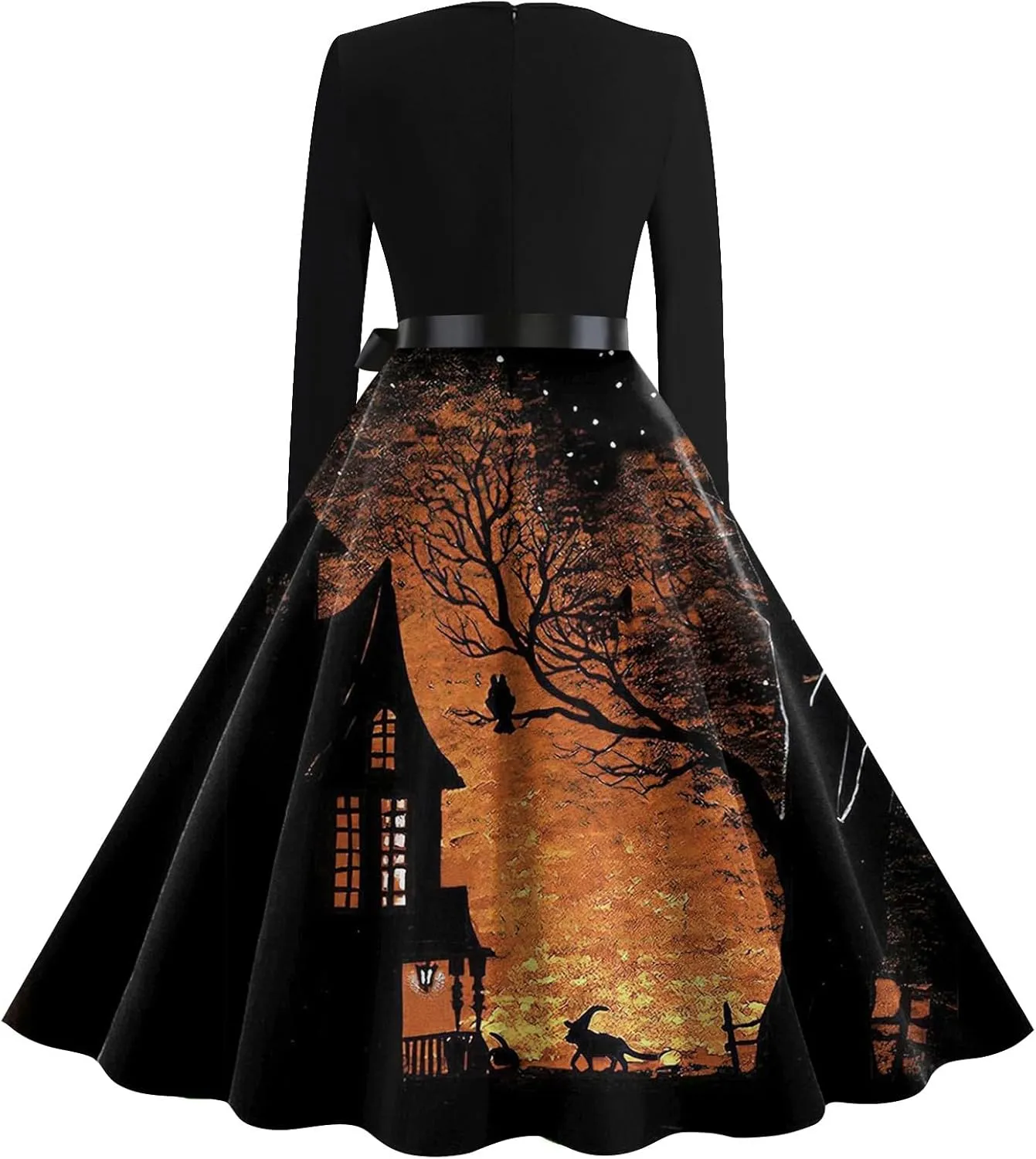 Womens 2024 Summer Fall Casual Fashion Long Sleeve Christmas Halloween Graphic Printed Classic Vintage Dresses